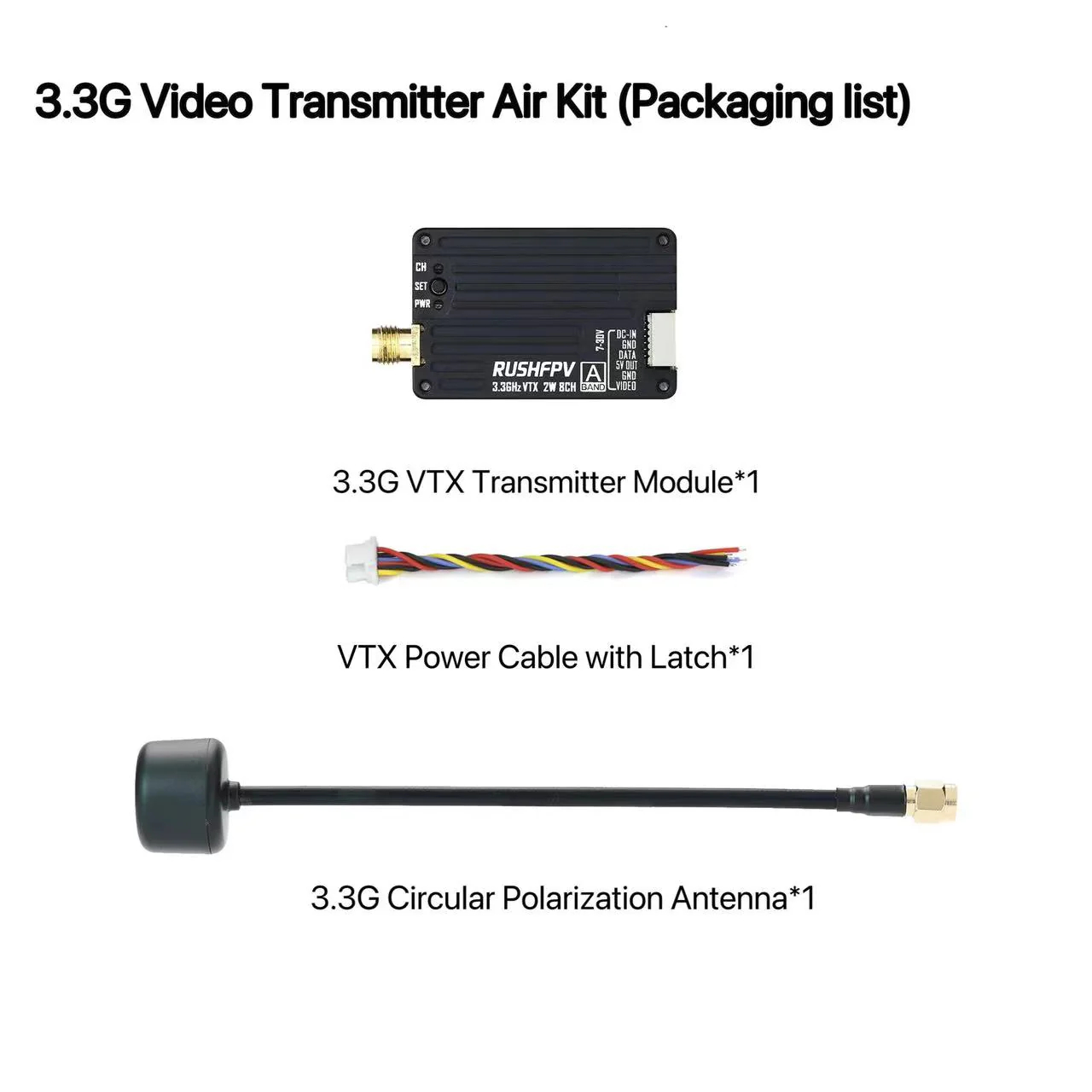 Fpv Drone Transmitter - Transmisor VTX RUSHFPV 3.3G 2W, Módulo