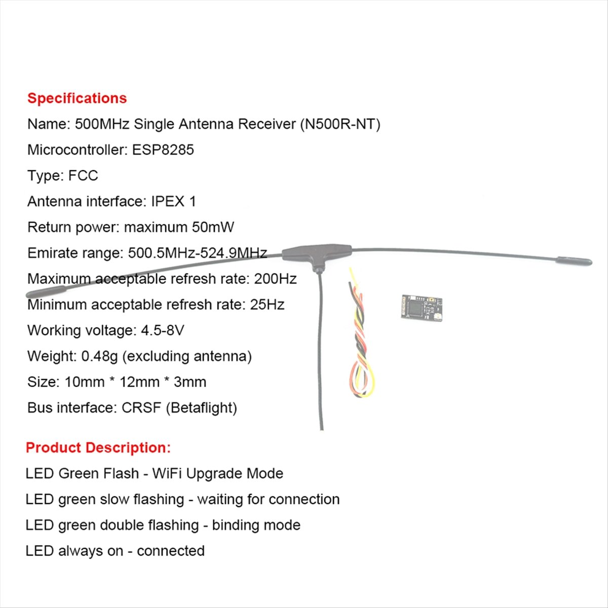 Receptor de 500MHz 500.5MHz-52 - Fpv Drone Receiver reseña y precio